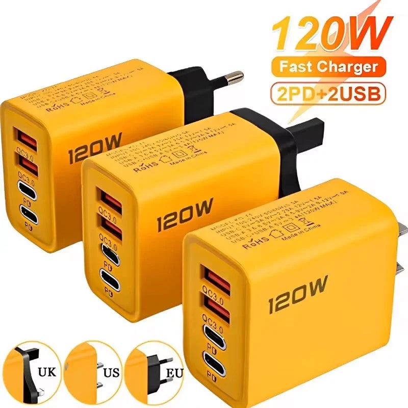 Carregador Rápido 4 Portas (USB-C PD + QC 3.0) | A Estação de Carga LENDÁRIA! ⚡️🔥